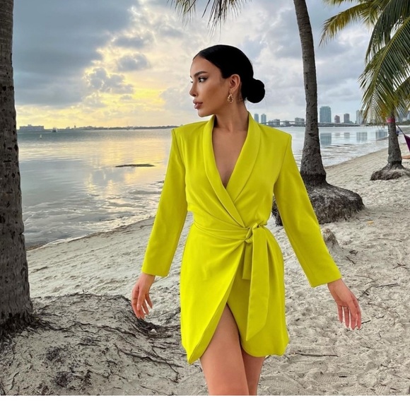 Zara lime green blazer dress - Picture 13 of 15